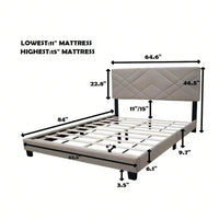 Queen Size Bed Frame With Adjustable Headboard