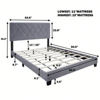 Queen Size Bed Frame With Adjustable Headboard