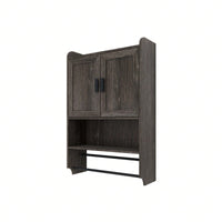 Bathroom Wall Cabinet With Doors, Adjustable Shelf, Towel Bar And Paper Holder