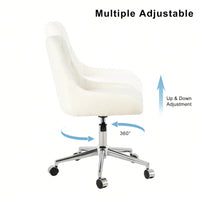 Modern Velvet Dining Chair with Lift Adjustment Chrome Legs Soft Comfortable Space Saving Design Set of 1