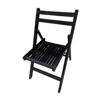Pack Of 4, Slatted Solid Wood Folding Chair Set