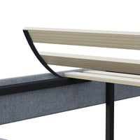 King Size Grey Bed Frame with Adjustable Headboard and Wooden Slats for 705 Lbs Capacity Easy Assembly