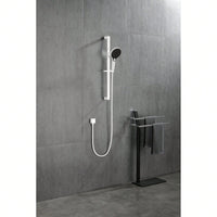 Durable Stainless Steel Handheld Shower with Slide Bar and 59-Inch Hose Adjustable Height Functional Spray Settings Easy Install