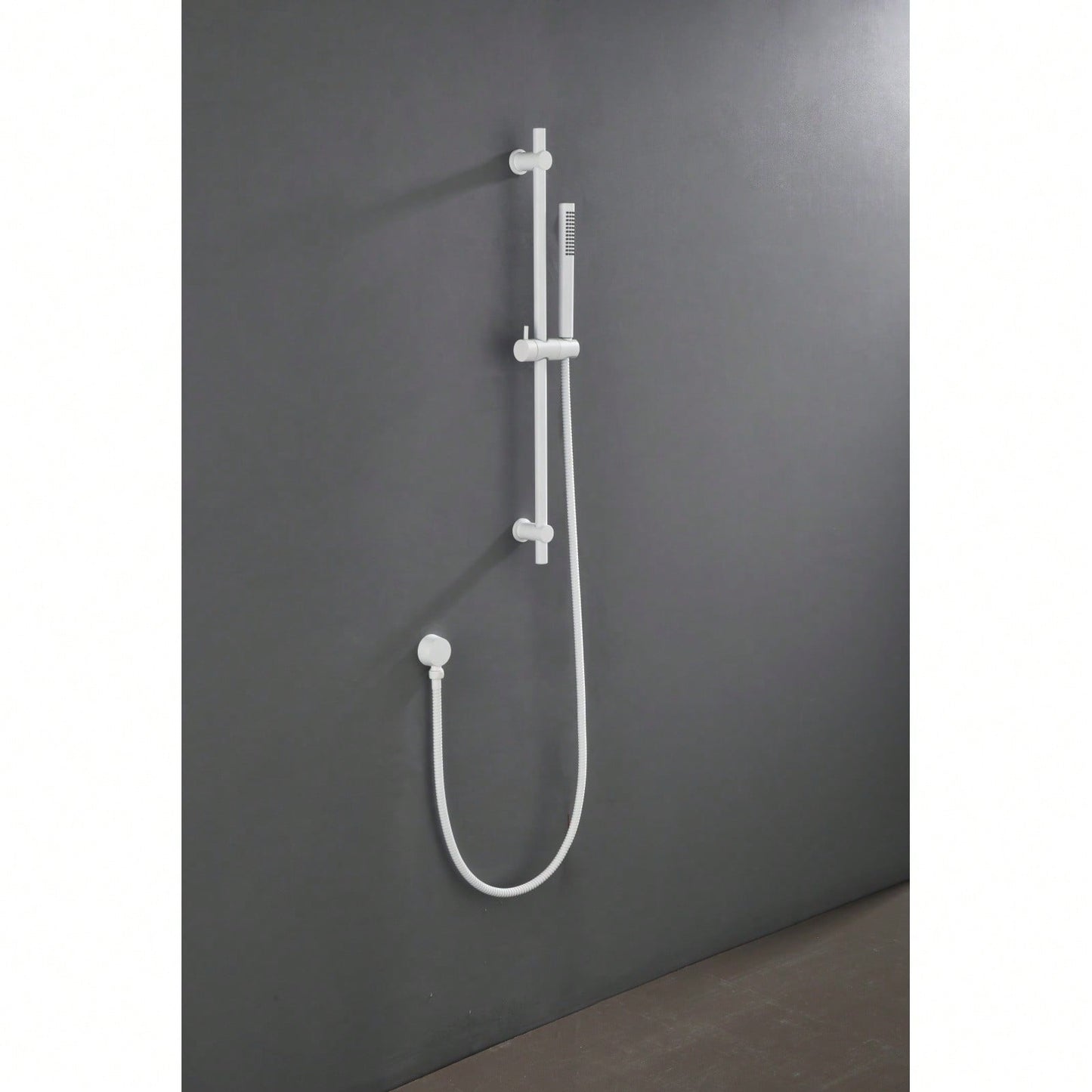 Stainless Steel Grab Rail with Handheld Shower Head and 69 Inch Hose Adjustable Height Secure Mount Design