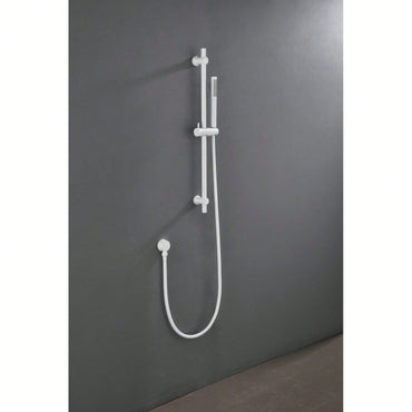 Stainless Steel Grab Rail with Handheld Shower Head and 69 Inch Hose Adjustable Height Secure Mount Design