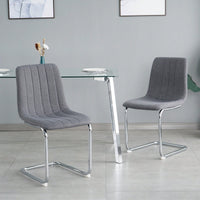 Elegant Upholstered Dining Chair Set of 2 with Metal Legs - Modern Light Luxury Design for Home and Office