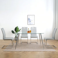 Set Of 2, Modern Dining Chairs With Faux Leather Padded Seat Upholstered Chairs With Chrome Metal Legs For Kitchen, Living Room, Bedroom