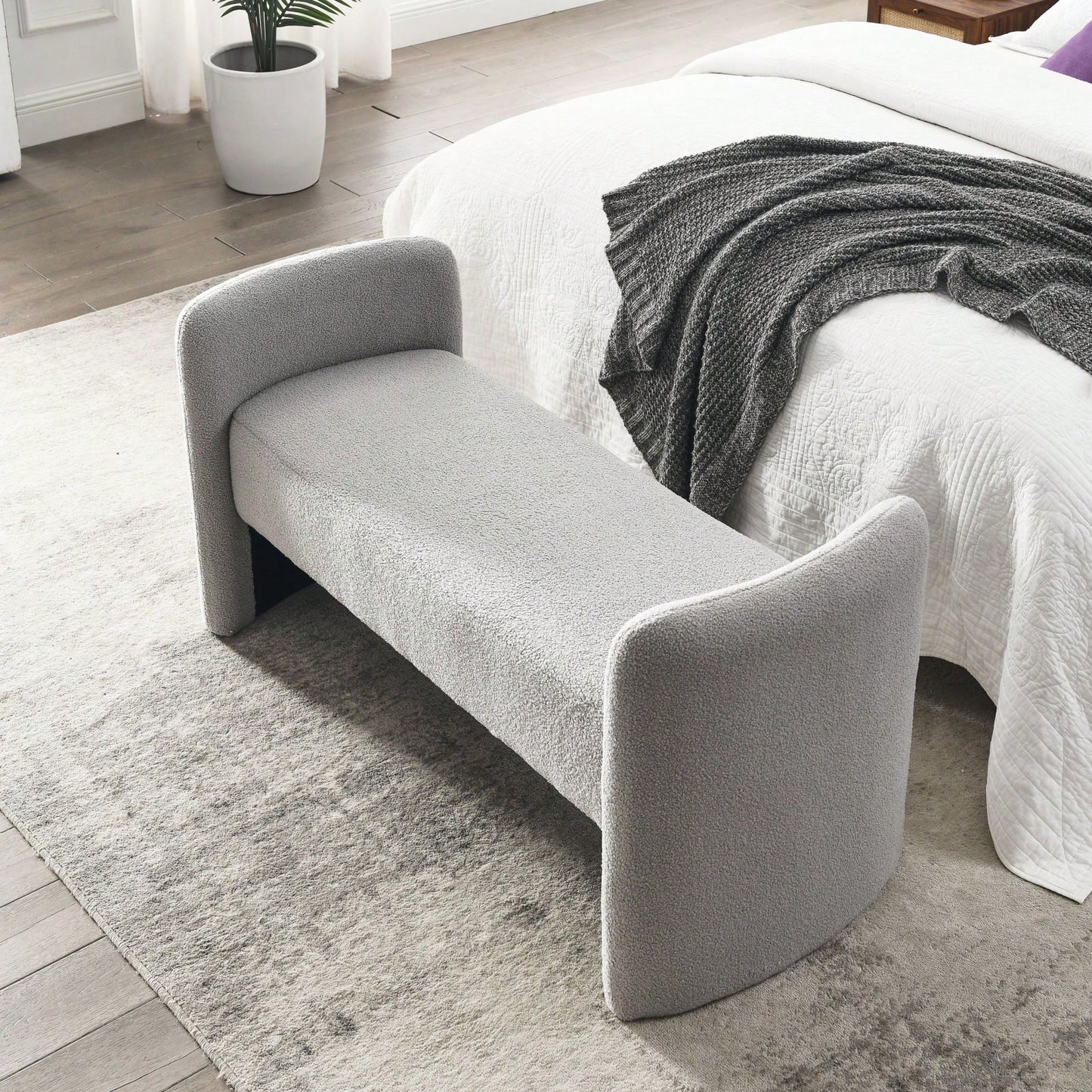 52" Bench For Bedroom End Of Bed Modern Contemporary Design Ottoman Couch Long Bench Window Sitting Fireplace Bench