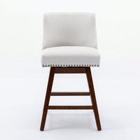 26 Inch Comfortable Swivel Bar Stools Set of 2 Upholstered Counter Height Chairs with Curved Back for Kitchen Island and Home Bar