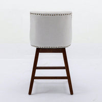26 Inch Comfortable Swivel Bar Stools Set of 2 Upholstered Counter Height Chairs with Curved Back for Kitchen Island and Home Bar