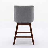 26 Inch Comfortable Swivel Bar Stools Set of 2 Upholstered Counter Height Chairs with Curved Back for Kitchen Island and Home Bar