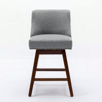 26 Inch Comfortable Swivel Bar Stools Set of 2 Upholstered Counter Height Chairs with Curved Back for Kitchen Island and Home Bar
