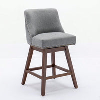 26 Inch Comfortable Swivel Bar Stools Set of 2 Upholstered Counter Height Chairs with Curved Back for Kitchen Island and Home Bar