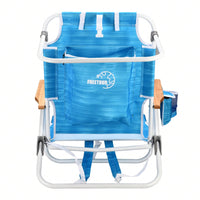 5-Position Adjustable Beach Chair with Towel Backpack and Cup Holder Lightweight Folding Outdoor Chair for Adults