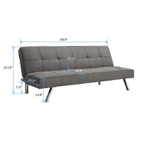 Versatile Sofa Bed with Metal Frame and Stainless Steel Legs for Living Room Bedroom Office Space Saving Design