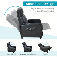 Modern Recliner Sofa Set with Lumbar Support Adjustable Angle Soft Seating for Living Room Home Theater