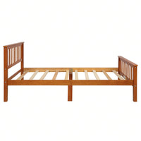 Stylish Twin Wood Platform Bed with Headboard and Footboard - Durable Pine Construction and Solid Slat Support for Easy Assembly