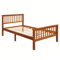 Stylish Twin Wood Platform Bed with Headboard and Footboard - Durable Pine Construction and Solid Slat Support for Easy Assembly