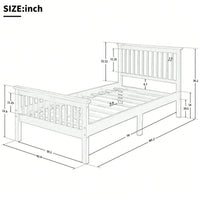 Stylish Twin Wood Platform Bed with Headboard and Footboard - Durable Pine Construction and Solid Slat Support for Easy Assembly