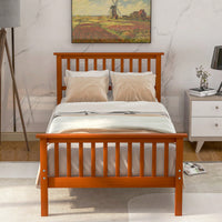 Stylish Twin Wood Platform Bed with Headboard and Footboard - Durable Pine Construction and Solid Slat Support for Easy Assembly