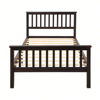 Stylish Twin Wood Platform Bed with Headboard and Footboard - Durable Pine Construction and Solid Slat Support for Easy Assembly