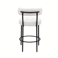 Modern Upholstered Counter Height Stools Set of 2 with 26 Inch Seat and Brushed Brass Legs for Dining Room