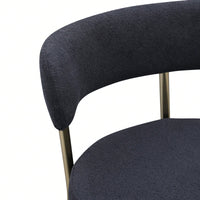 Modern Upholstered Counter Height Stools Set of 2 with 26 Inch Seat and Brushed Brass Legs for Dining Room