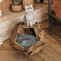 Stylish Multifunctional Cat Litter Box Side Table and Planter MDF Furniture Oak 165lbs Capacity Easy Assembly