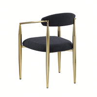 Mid-Century Modern Upholstered Dining Chairs Set of 2 with Iron Frame and Boucle Backrest Comfortable Seating for Kitchen or Dining Room