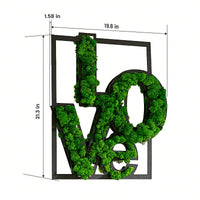 Preserved Moss Love Letter Metal Wall Art Unique Home Office Décor Low Maintenance Intricate Craftsmanship