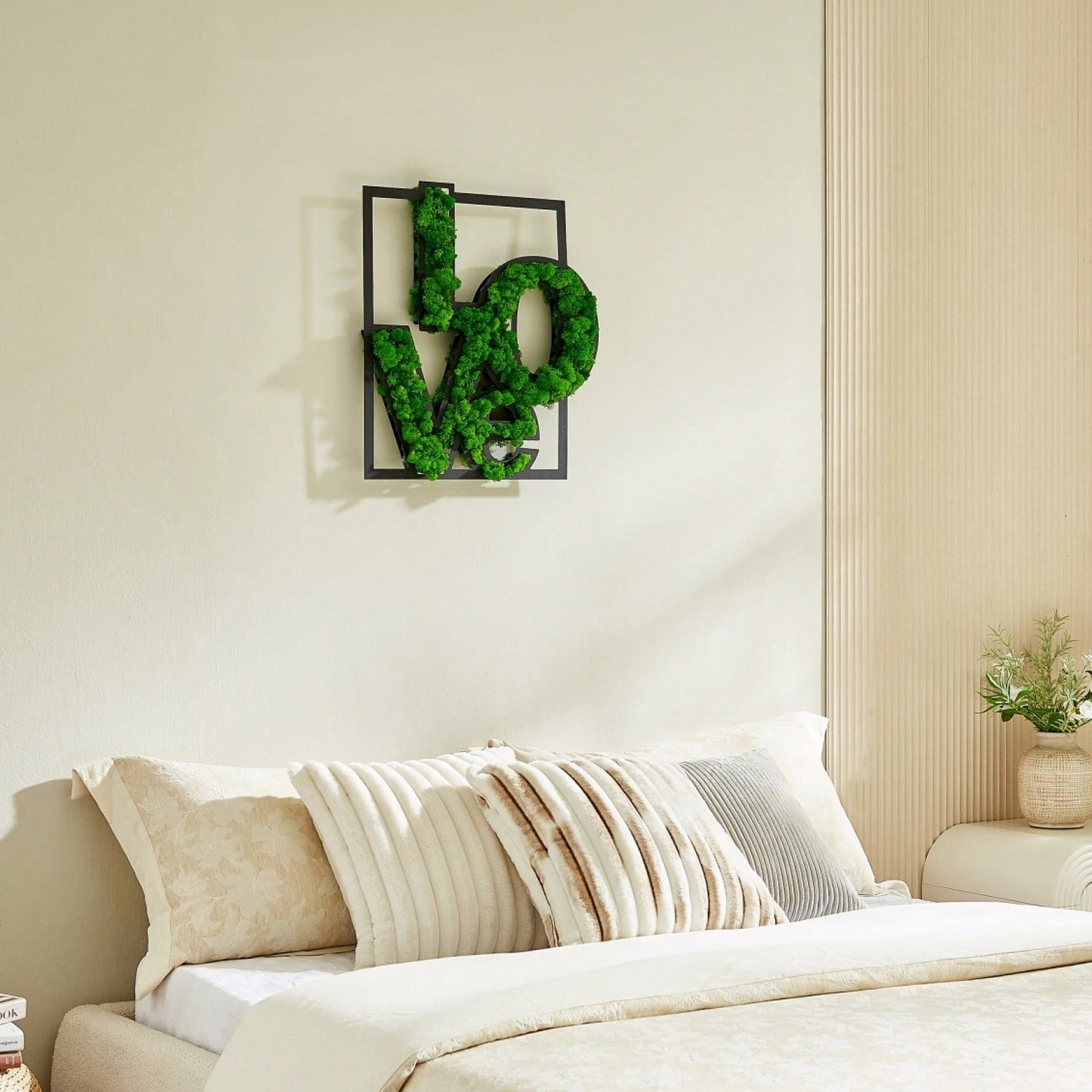 Preserved Moss Love Letter Metal Wall Art Unique Home Office Décor Low Maintenance Intricate Craftsmanship