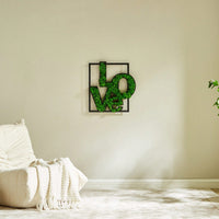 Preserved Moss Love Letter Metal Wall Art Unique Home Office Décor Low Maintenance Intricate Craftsmanship