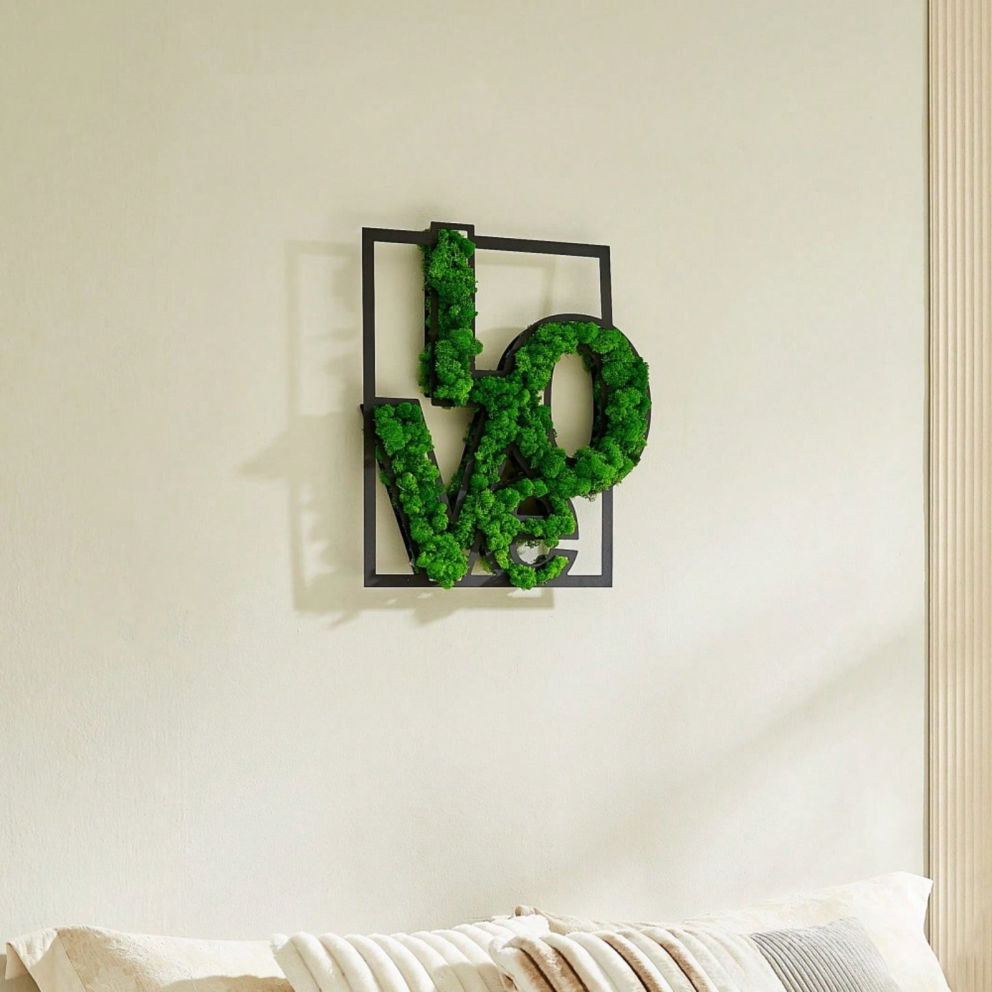 Preserved Moss Love Letter Metal Wall Art Unique Home Office Décor Low Maintenance Intricate Craftsmanship