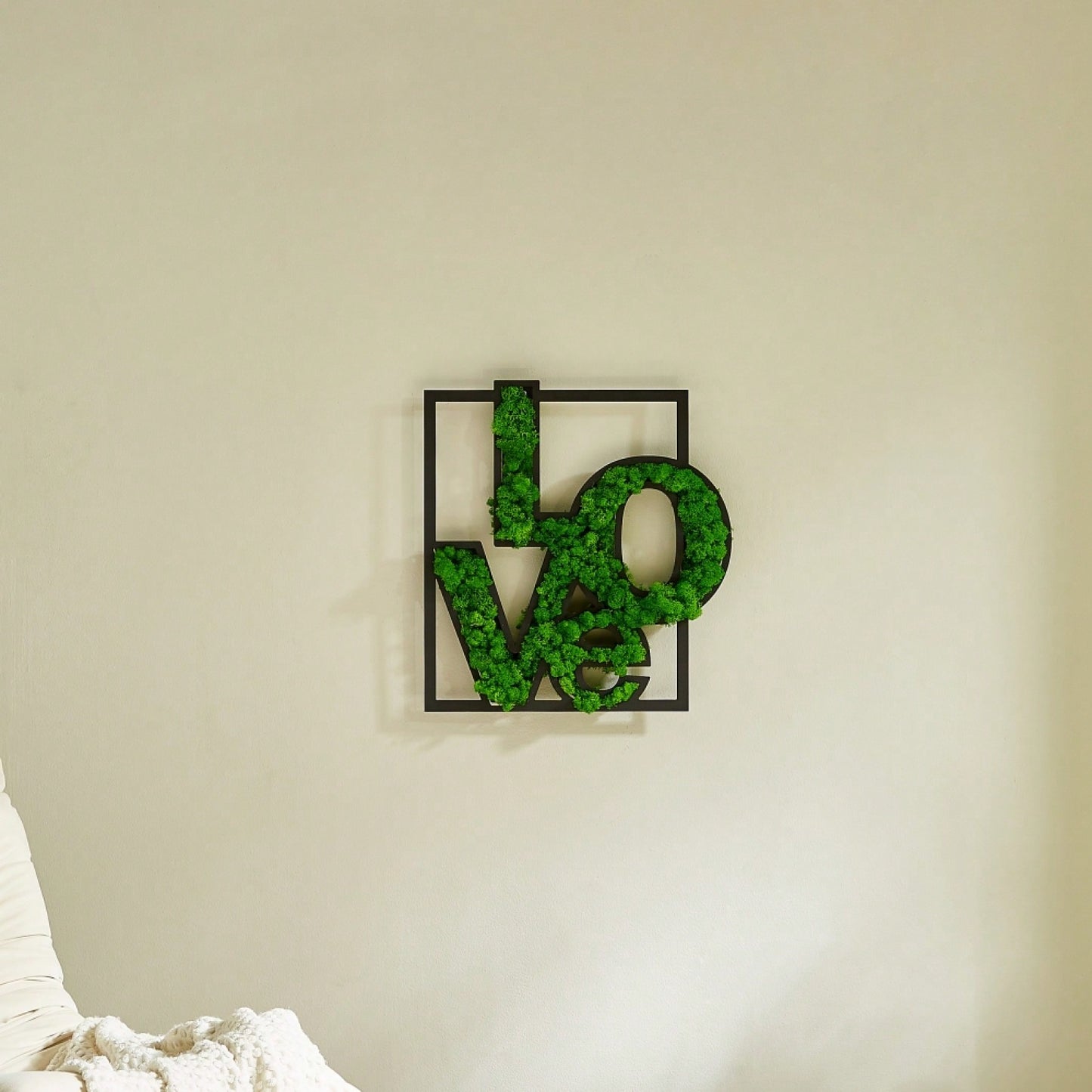 Preserved Moss Love Letter Metal Wall Art Unique Home Office Décor Low Maintenance Intricate Craftsmanship