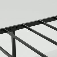 Heavy Duty Black Metal Bed Frame with Headboard Footboard USB Charging Storage Drawers Noise Free Design