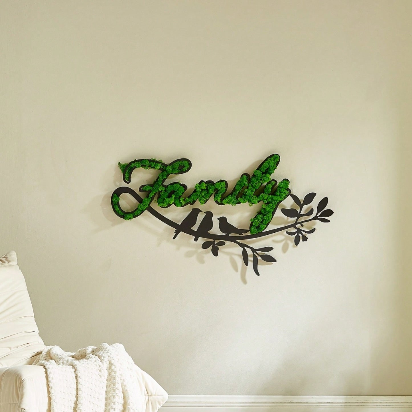 Nature-Inspired Iron Wall Art with Birds and Greenery for Tranquil Home Decor