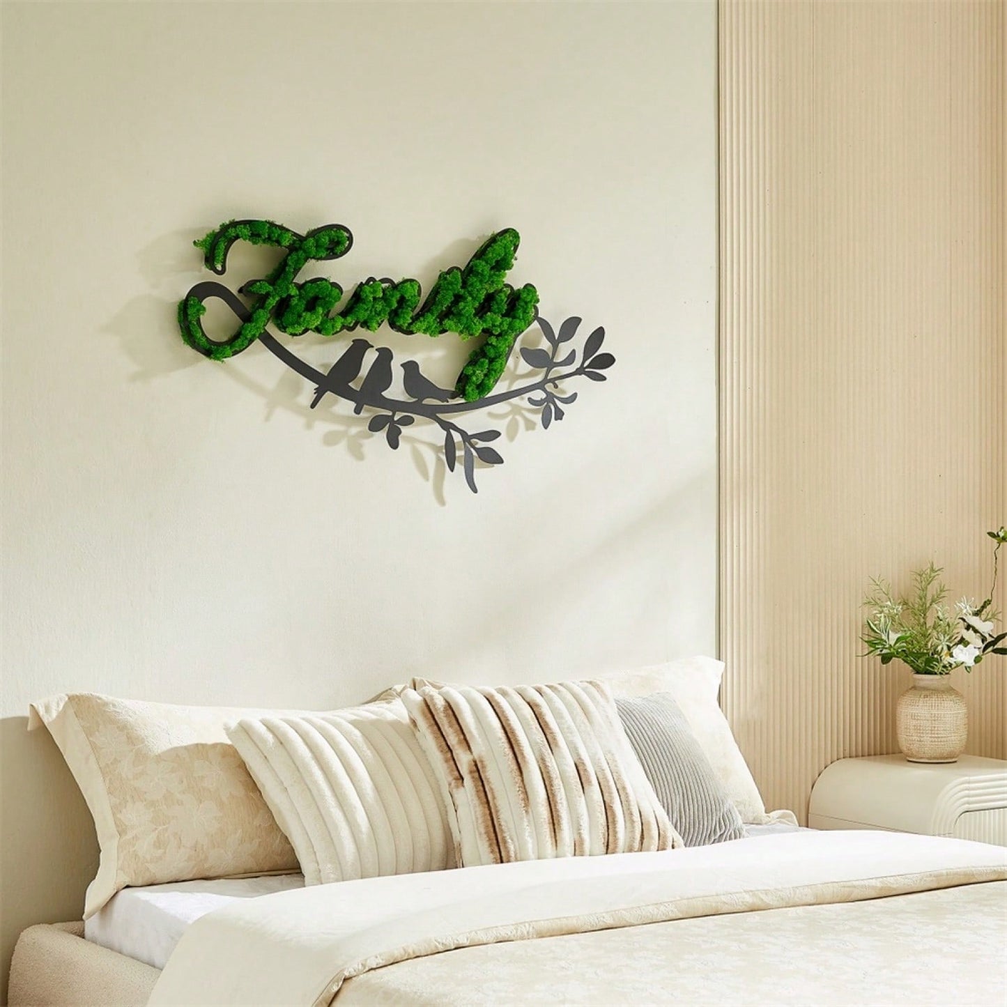 Nature-Inspired Iron Wall Art with Birds and Greenery for Tranquil Home Decor