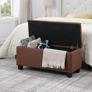 Versatile 3-in-1 Storage Ottoman Bench Set with Tufted Linen for Living Room Entryway Bedroom Supports 250lbs Easy Assembly