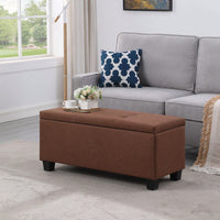 Versatile 3-in-1 Storage Ottoman Bench Set with Tufted Linen for Living Room Entryway Bedroom Supports 250lbs Easy Assembly