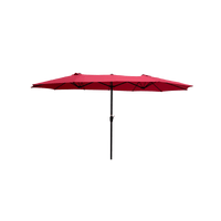 Extra Large 15x9 Feet Double-Sided Patio Umbrella with Crank Waterproof Wind Vents for Garden Deck Pool Shade