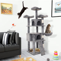 Multi-Level Cat Tree Tower with Hammocks Scratching Posts and Condo for Climbing and Playing