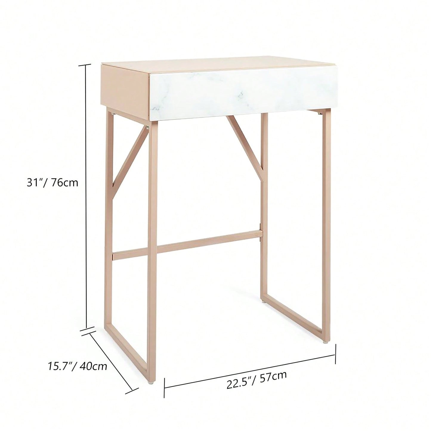 Elegant Tempered Glass Marble Makeup Table with Versatile Storage for Bedroom and Living Room