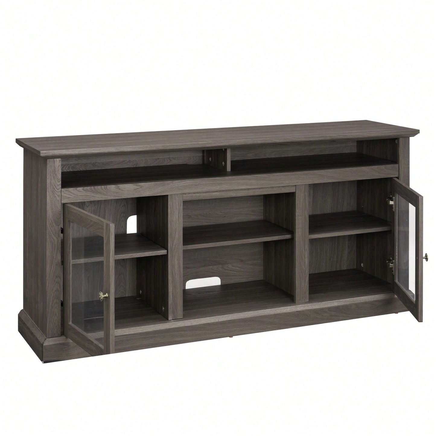 Modern TV Media Stand for 65 Inch TVs with Open and Closed Storage Classic American Design 60W x 15.75D x 29H