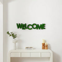 Welcome Letter Moss Wall Art Decor - Low Maintenance Iron Frame with Preserved Moss for Unique Indoor Spaces