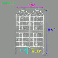 2 Pack Metal Garden Trellis 71" X 19.7" Rustproof Trellis For Climbing Plants Outdoor Flower Support (Cream White)