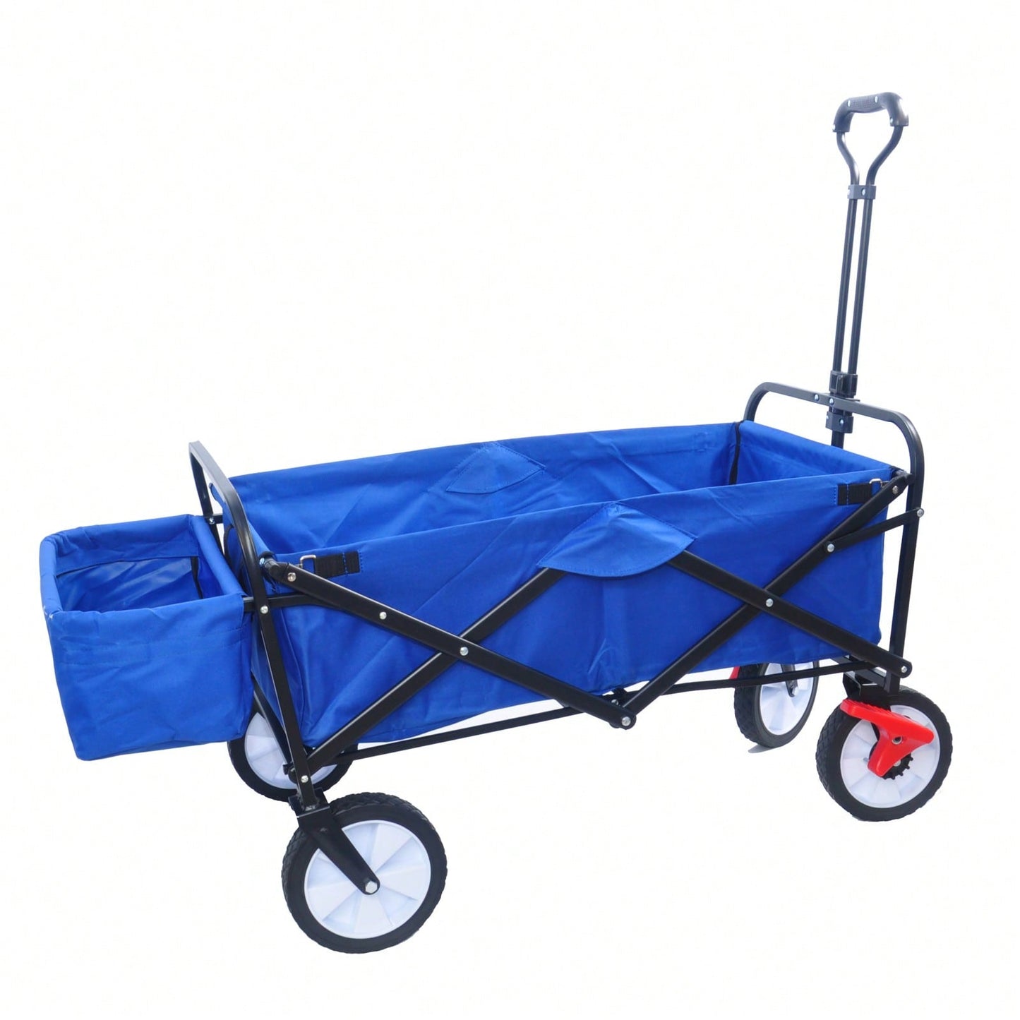 Folding Wagon Garden Shopping Beach Cart (Blue Colour)