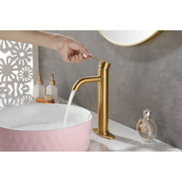 Modern Bathroom Sink Faucet Single Handle Vanity Faucet For RV, Deck Mount 1 Hole Or 3 Holes Installation - Sleek And Functional Design