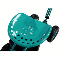 Rolling Garden Scooter Garden Cart Seat With Wheels And Tool Tray, 360 Swivel Seat