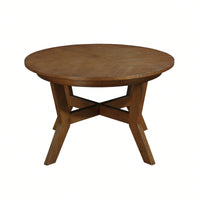 32-Inch Solid Wood And MDF Round Mid-Century Farmhouse Coffee Table