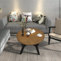 32-Inch Solid Wood And MDF Round Mid-Century Farmhouse Coffee Table